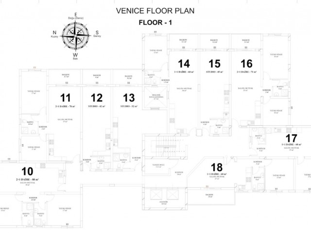 Acil satılık🔥 Venedik konut kompleksinde sadece 125.610 £ karşılığında 2+1, 1. kat, 78m² + 6.7m² balkon