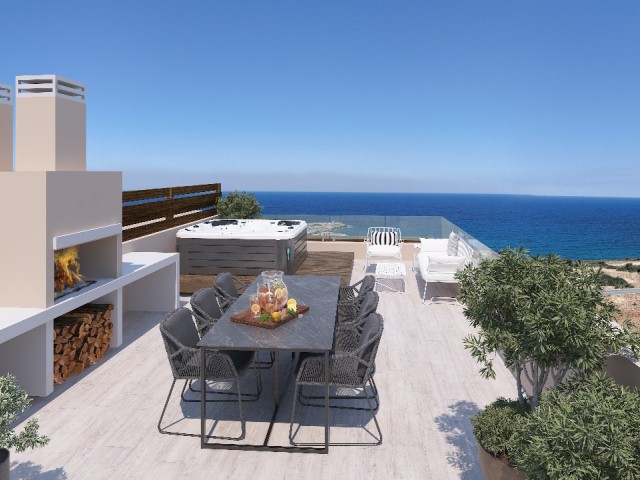 2+1 Penthouse zu verkaufen Kyrenia, Esentepe, "Ultramarine Nuance" Komplex