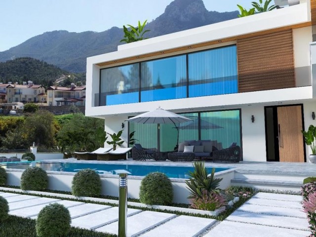 4+1 luxury villa with sea and mountain view.