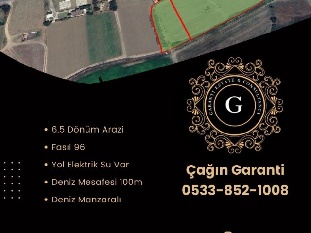 6,5 Dekaden Grundstück gemäß Abschnitt 96 zum Verkauf in Cengizköy