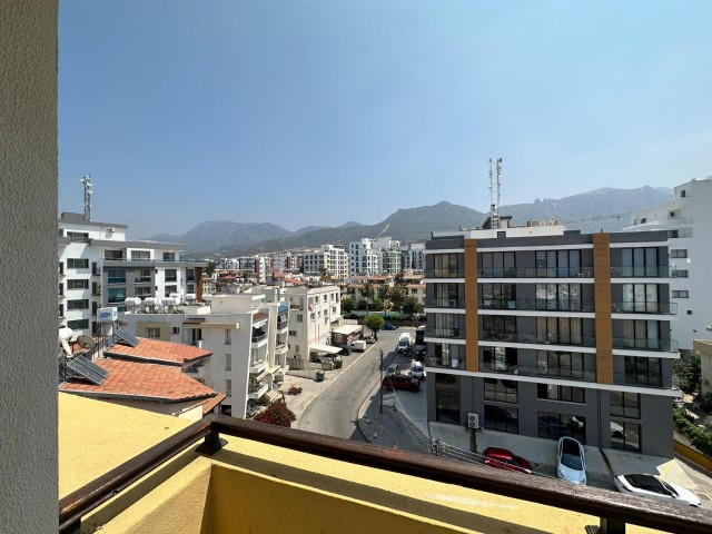 FULLY FURNISHED 2+1 FLAT FOR RENT WITH MOUNTAIN AND SEA VIEWS NEAR NUSMAR MARKET IN KYRENIA CENTER. PEACE 05338376242