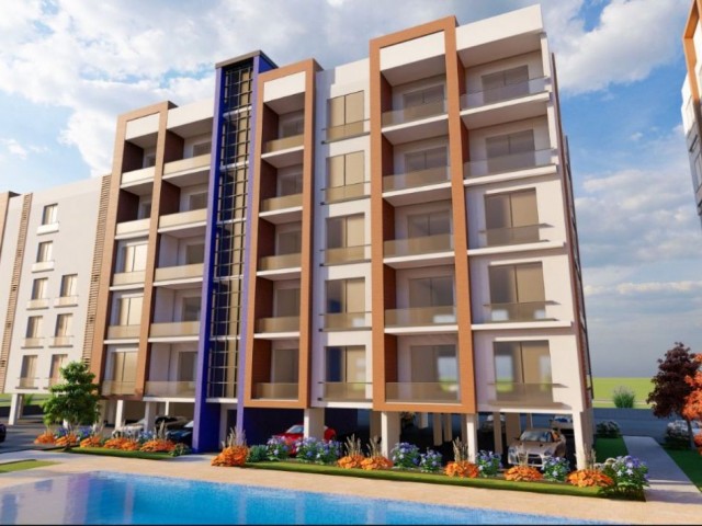 1+1 / 2+1 / 3+1 flats for sale in a site with a pool in the project phase in Famagusta Çanakkale