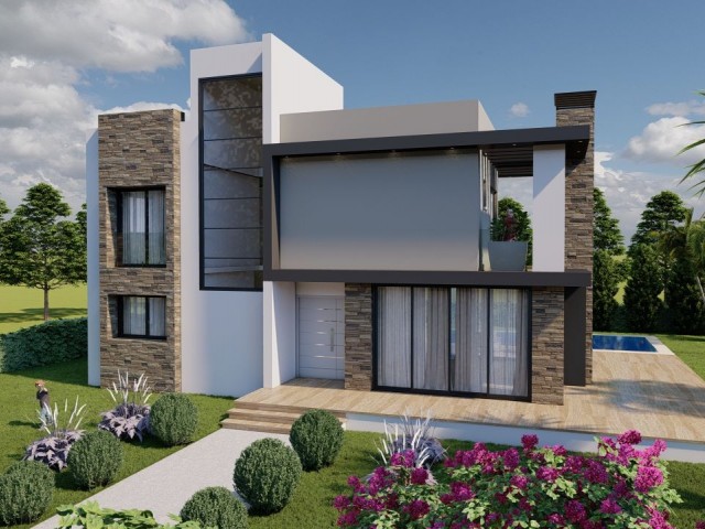 LUXUSVILLA ZU VERKAUFEN IN GİRNE KARŞIYAKADA 4+1 240 M2 IN FUSSLÄUFIGER ENTFERNUNG ZUM MEER