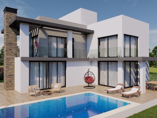 LUXUSVILLA ZU VERKAUFEN IN GİRNE KARŞIYAKADA 4+1 240 M2 IN FUSSLÄUFIGER ENTFERNUNG ZUM MEER