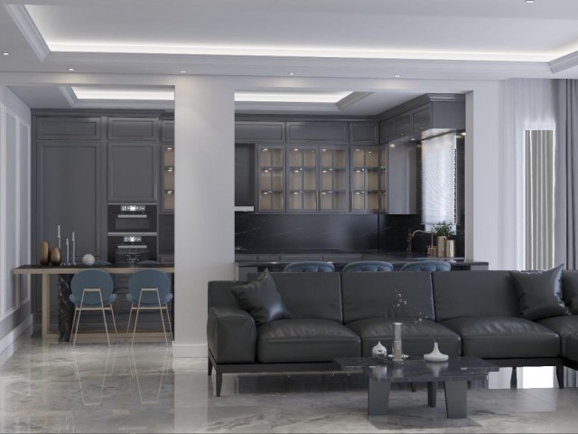 2+1 luxury flat for sale with Italian design in Boğaztepe