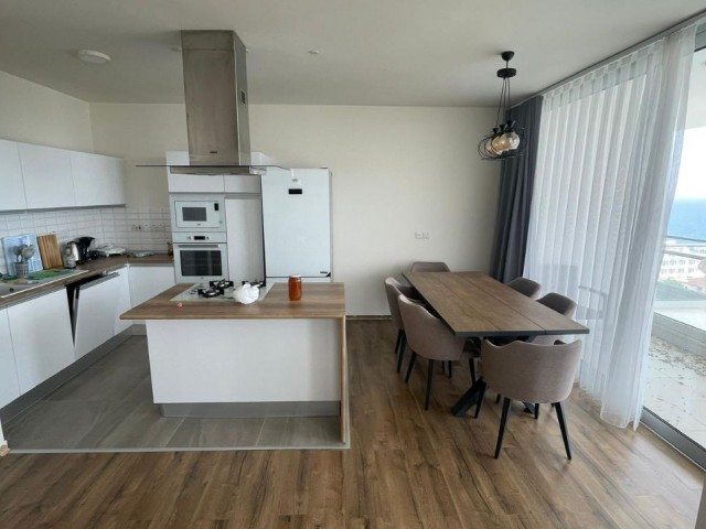 Fully furnished 3+1 flat for rent in Iskele Bogaz, with sea view