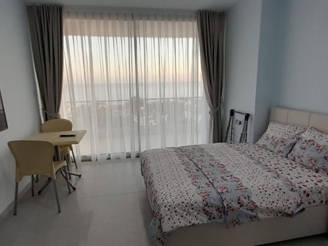 Fully furnished studio flat for RENT with sea view in Iskele Boğaz