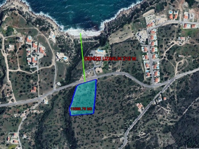 Land for sale from the owner with full sea view on the main road in Kayalar village
