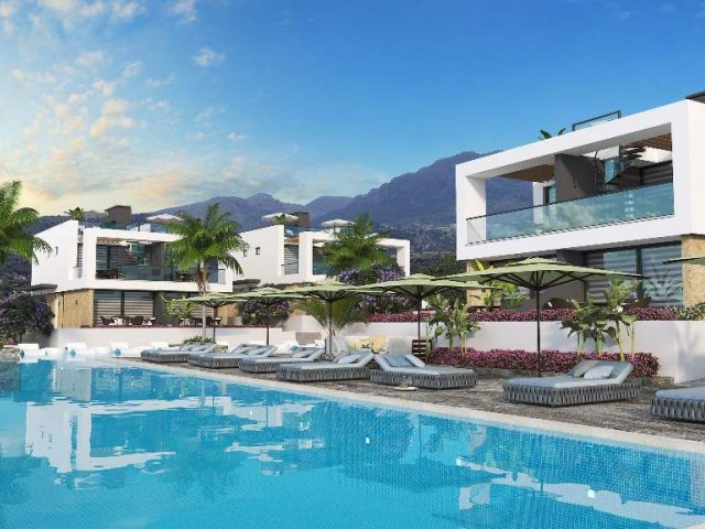 Tatlısu'da deniz manzaralı 2 yatak odalı yarı müstakil villalar - Ağustos 2024'te hazır