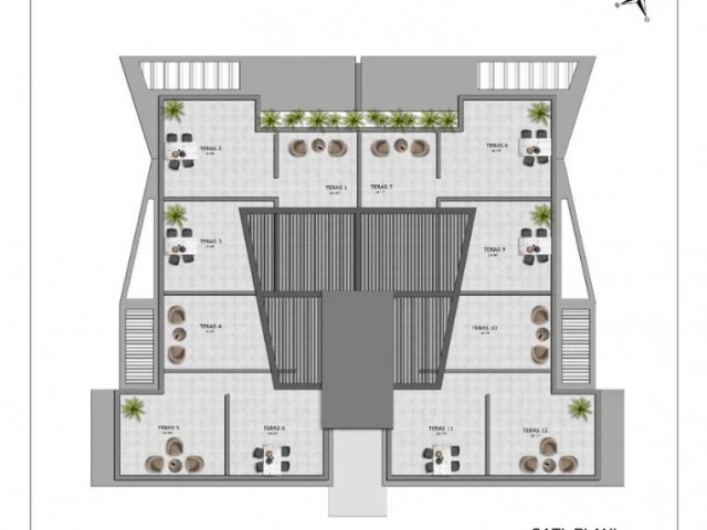 2+1 apartments in Alsancak ( apartment complex "Mountain hill" )