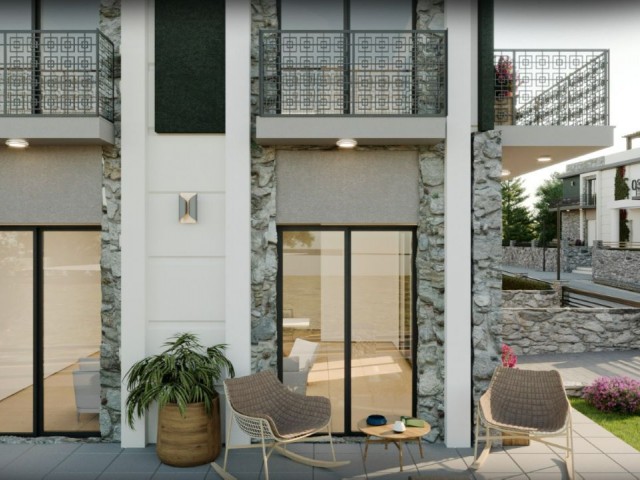 Гирне Чаталкой Квартира 3+1 в стиле виллы с садом в комплексе с бассейном