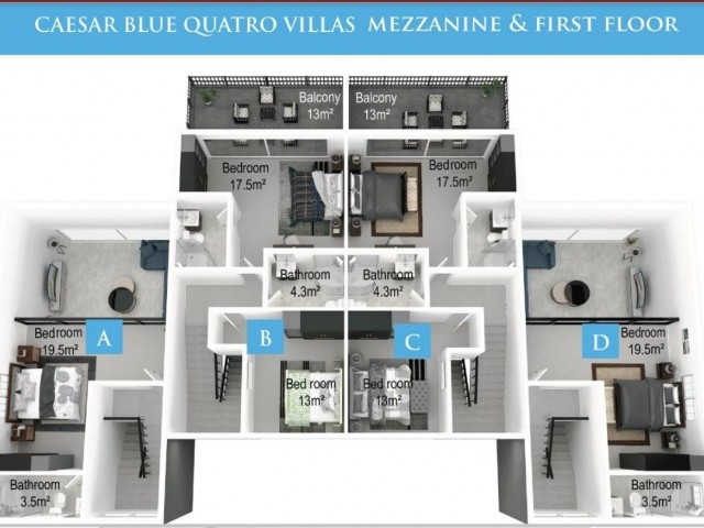 3+1 Duplex Apartment in a Complex in Boğaz