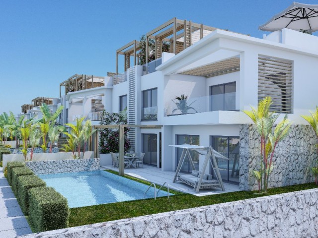 3+1 LUXURY FLAT WITH GARDEN CLOSE TO PREPARATION IN GIRNE ESENTEPE