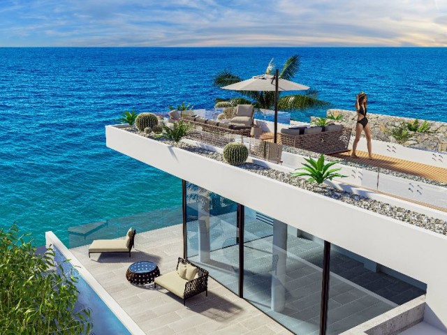 Exquisite Villa direkt am Meer mit 4 Schlafzimmern, privatem Spa und Whirlpool auf dem Dach in Kucuk Erenköy, Nordzypern – unübertroffener Luxus an der Küste