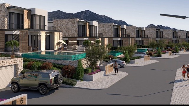 4+1 Villa zum Verkauf mit Meer- und Bergblick in Ozanköy, Kyrenia