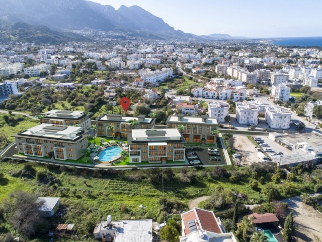 Brandneue 2+1-Wohnung zum Verkauf in Alsancak mit Berg- und Meerblick