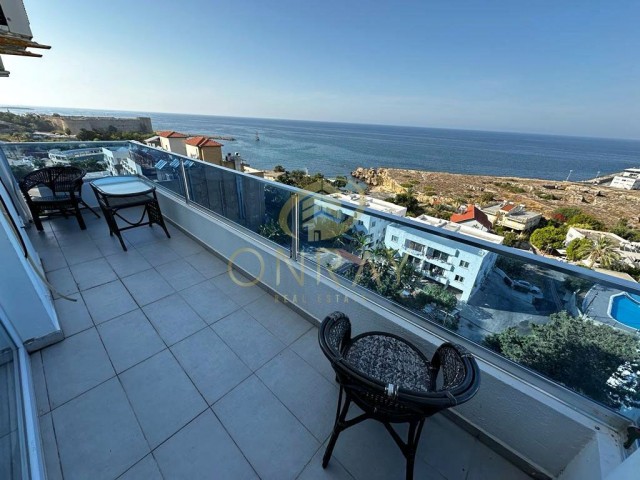 2+1 Penthhouse Flat with Full Sea View in Kyrenia Center.