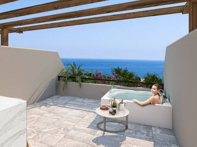 Girne Esentepe'de deniz kenarında mükemmel bir konuma sahip 2+1 Loft penthouse.