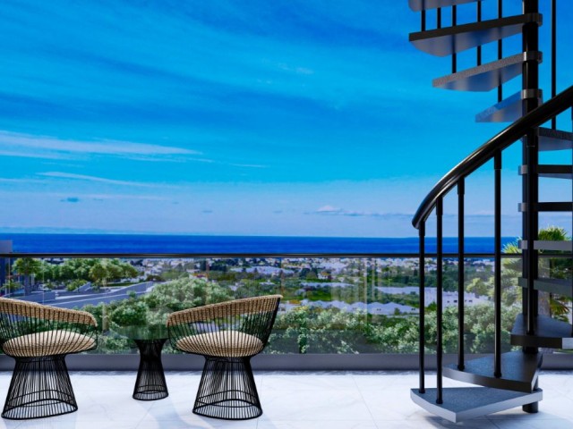 3+1 unglaubliches Penthouse mit linearem Pool in Lapta, Kyrenia.