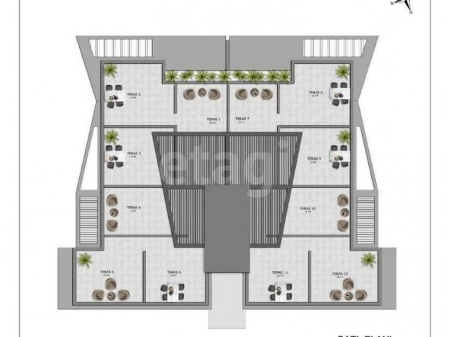 Luxury 2+1 apartment in Alsancak, in the Mountain hill complex