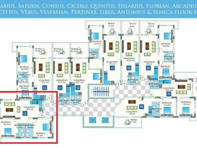 Caesar Resort 2+1 на продажу в 900 метрах от моря