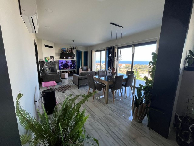 4+1 fully furnished unclosed sea view villa in Kyrenia Esentepe