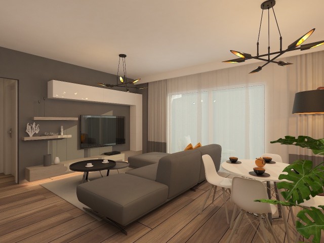 Kyrenia Alsancak 1+1 Fertige neue Wohnung zum Verkauf