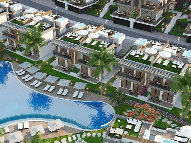 Turkish made villas in the center of Kyrenia in a 3+1 256 m2 site with a down payment of 187.500 STG...