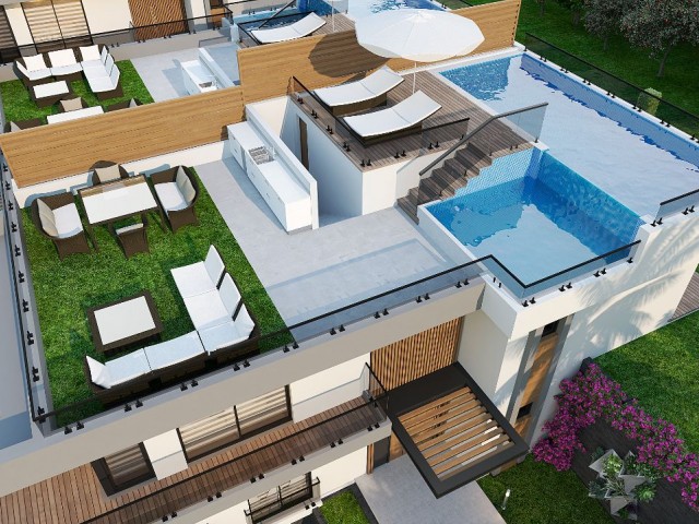 Turkish made villas in the center of Kyrenia in a 3+1 256 m2 site with a down payment of 187.500 STG...
