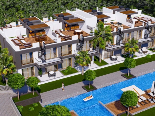 1+1 project penthouse with shared pool in Lapta 215.000 STG / 0548 823 96 10