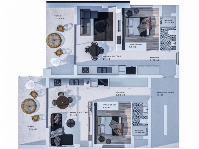 Girne – Bahçeli’de Teslime Yakın Lüks Site İçinde 1+1 Daire £159,900