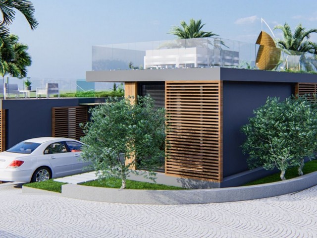 Völlig freistehend, Zahlung geplant, moderne Architektur, 1+1 Haus in einem neuen Projekt in Karaağaç £115.000