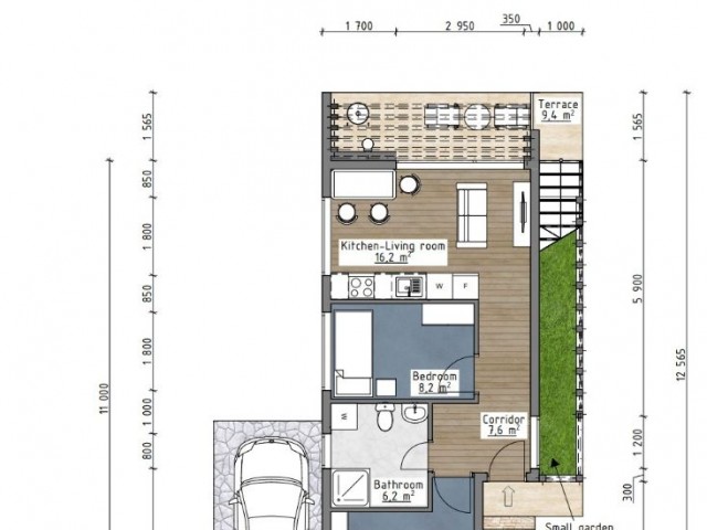Völlig freistehend, Zahlung geplant, moderne Architektur, 2+1 Haus in einem neuen Projekt in Karaağaç £139.000