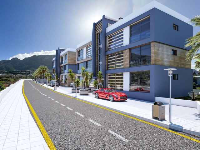 2+1, 3+1 Flats with Mountain and Sea Views in the Heart of Lapta in Kyrenia