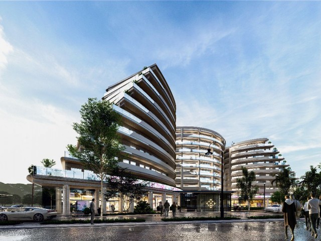 Luxuswohnungen mit Gewerbegenehmigung in Diamond Mall, Kyrenias prestigeträchtigster Residenz und größtem Einkaufszentrum, mit 2+1, 3+1 und 4+1 Optionen und Preisen ab 450.000 £.