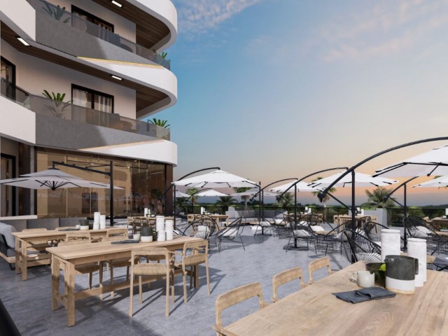 آپارتمان 0+1، 1+1 و 2+1 برای فروش در LEFKE-YEŞİLYURT، پروژه ای خیره کننده با ساحل خصوصی در ساحل، با قیمت هایی که از 61000 پوند شروع می شود.