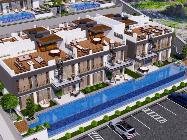 Lapta'da Çatı Terası ile Sahile Yakın Satılık Lüks 2+1 Penthouse