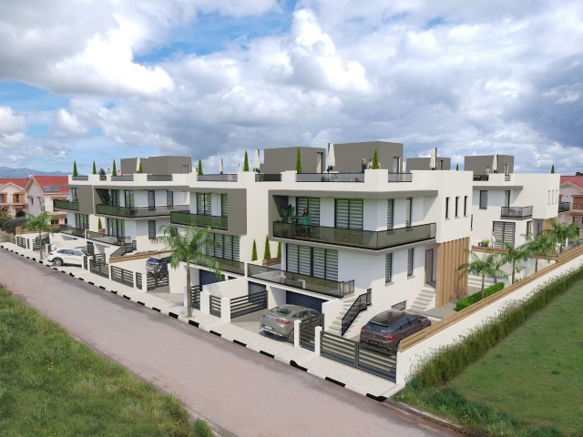 Moderne und luxuriöse 3+1-Villa zum Verkauf mit Kellergeschoss und Dachterrasse in İskele Ötüken
