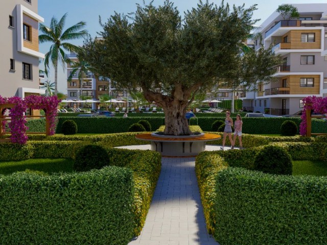 Neue luxuriöse und komfortable 2+1-Wohnungen in einem Wohnprojekt zum Verkauf in einer ruhigen Gegend in Geçitkale, Famagusta
