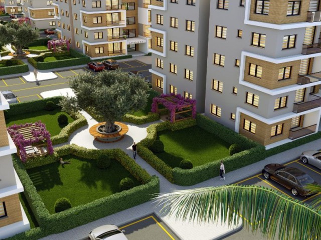 Neue luxuriöse und komfortable 2+1-Wohnungen in einem Wohnprojekt zum Verkauf in einer ruhigen Gegend in Geçitkale, Famagusta