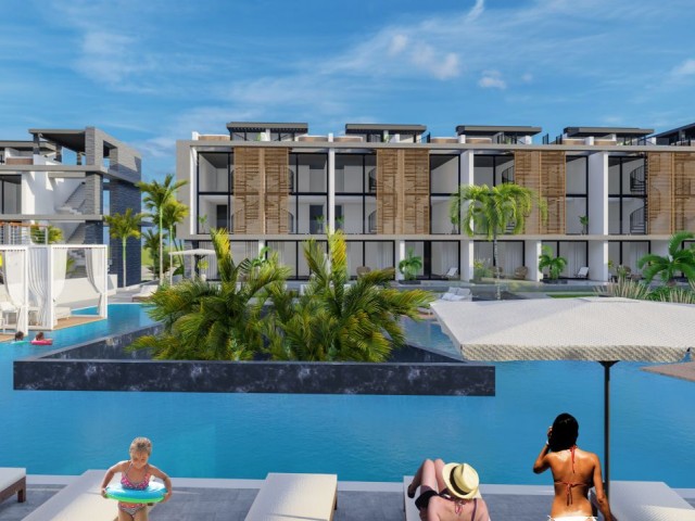 Modernes Luxus-Studio-Apartment mit privatem Pool zum Verkauf in Iskele Long Beach