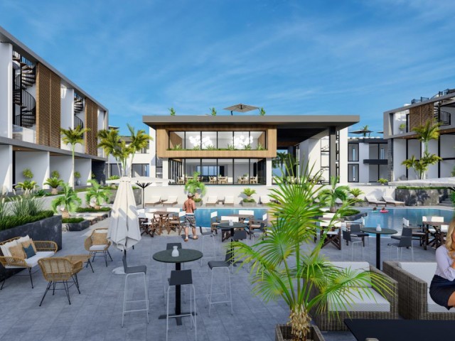 Modernes Luxus-Studio-Apartment mit privatem Pool zum Verkauf in Iskele Long Beach