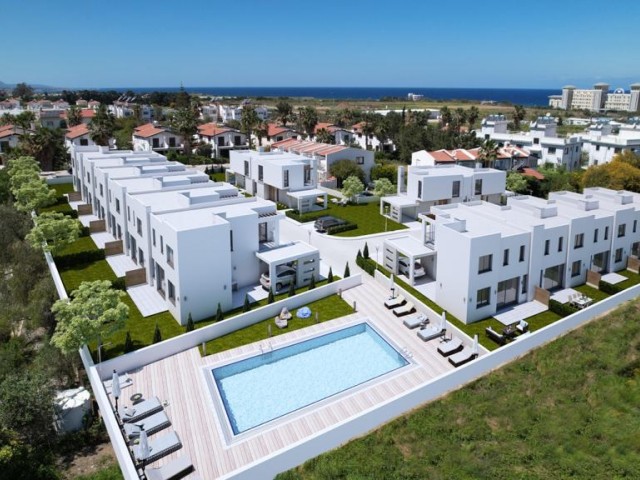 25% REMAINING AMOUNT IN ADVANCE UP TO 10 YEARS MATERIAL!! 3+1 TWIN VILLAS WITH POOL FOR SALE NEAR MERİT HOTELS IN GİRNE/ALSANCAK.. 0533 859 21 66