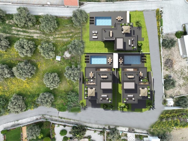 2000 m2 LAND FOR SALE IN GİRNE/OZANKÖY WITH 3 VILLAS PROJECT WITH MOUNTAIN AND SEA VIEWS WITH PAID LICENSES..0533 859 21 66