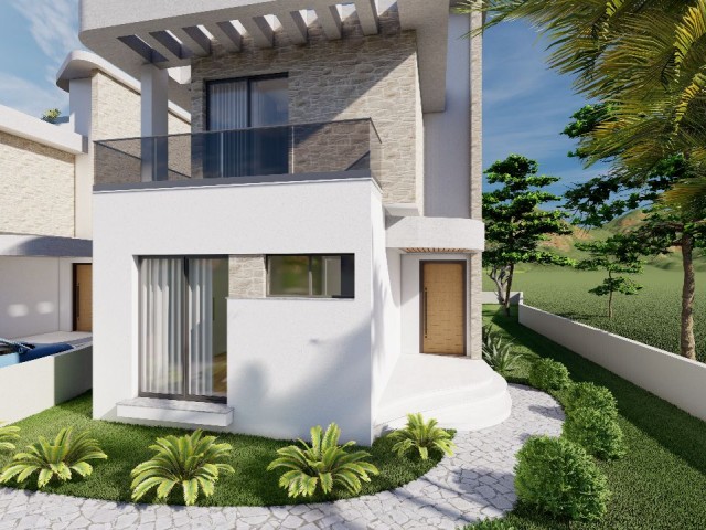 4+1 FULLY DETACHED VILLAS FOR SALE IN GIRNE/LAPTA WITH MOUNTAIN AND SEA VIEWS AND PRIVATE POOL, 200 m FROM THE SEA..0533 859 21 66