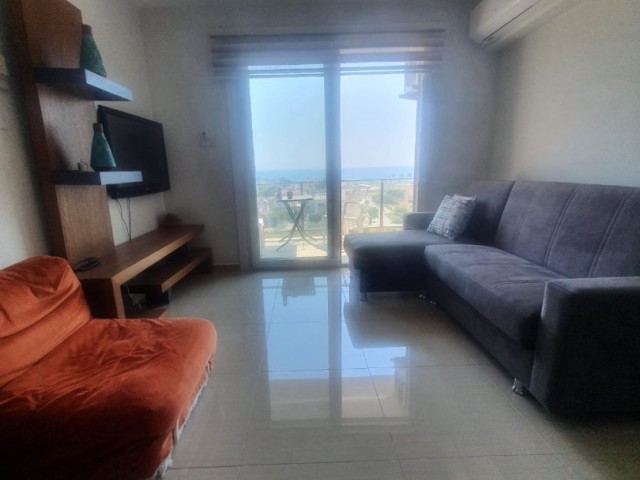 FULLY FURNISHED 1+1 FLAT FOR SALE IN İSKELE/LONG BEACH WITH ALL TAXES PAID AND SEA VIEW.. 0533 859 21 66