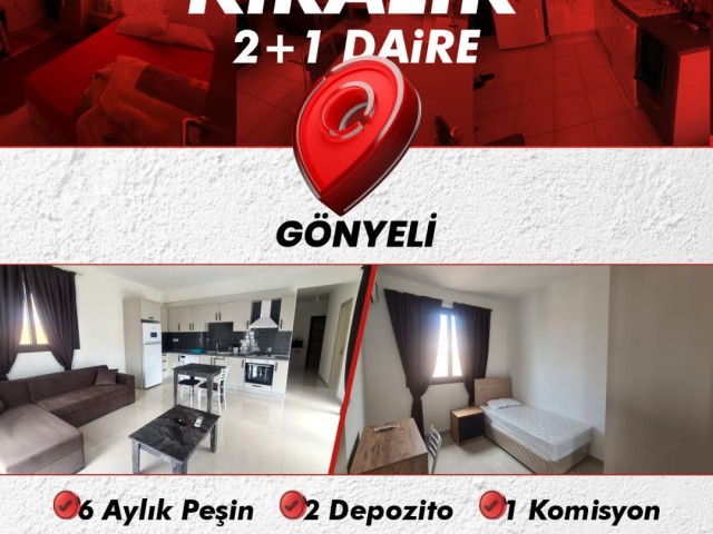 2+1 neue Wohnung, brandneue, voll möblierte Wohnung zur Miete in Nikosia-Gönyeli!