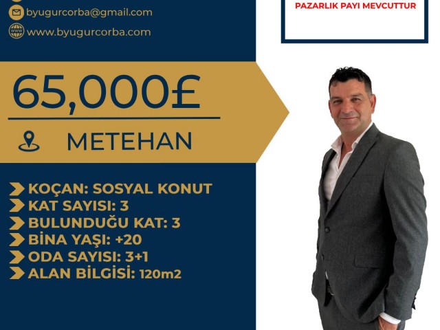 METEHAN 3+1 SATILIK FIRSAT DAİRE 