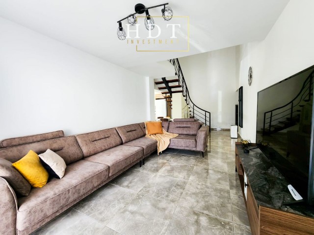  4+1 FLAT FOR SALE IN TWO LEVELS. OWN FRONT GARDEN