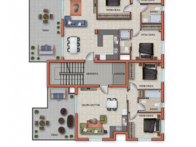 Penthouse For Sale in Küçük Kaymaklı, Nicosia